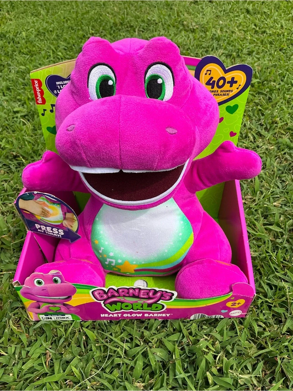 Fisher-Price Barney's World Heart Glow Plush - Bright Pink & White
